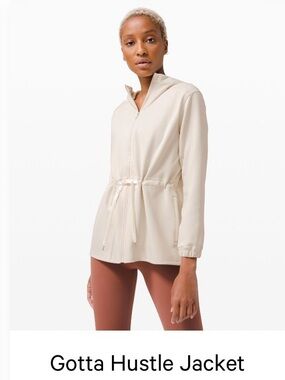 Gotta Hustle Jacket - Light Ivory - Drawstring Zip Jacket - Perfect Condition